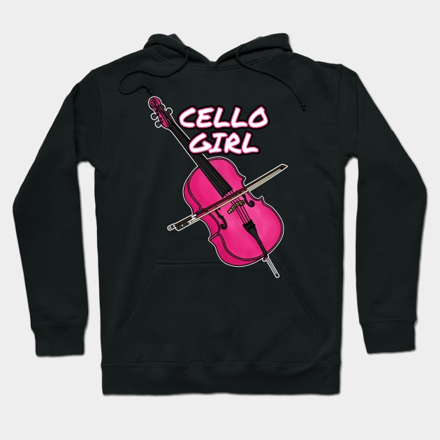 Cello Girl Female Cellist String Quartet Funny Hoodie by doodlerob